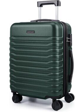 Expandable 20" Carry-On Luggage with TSA Lock, Pine Green Travel Bag